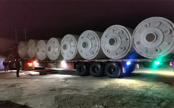 皋兰锥底桶交付现场